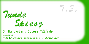 tunde spiesz business card